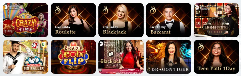 Juegos de casino en vivo BOOMERANG CASINO